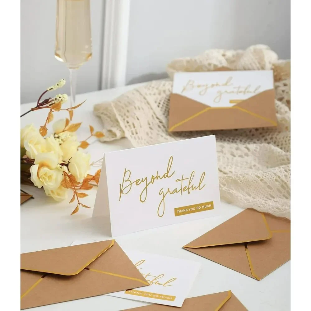 Beyond Grateful Thank You Cards with Envelopes - 36 PKGold Foil Letterpress 4x6